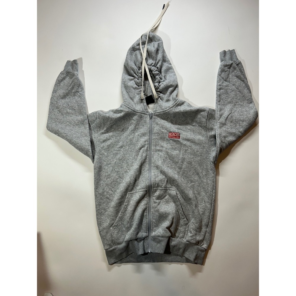Pursuit Glacier National Park Hoodie Men's Small Gray Zip Up Goat Patch